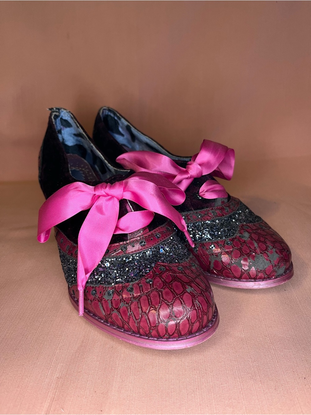 Irregular Choice Pink Accent Dress Flats with Satin Bow